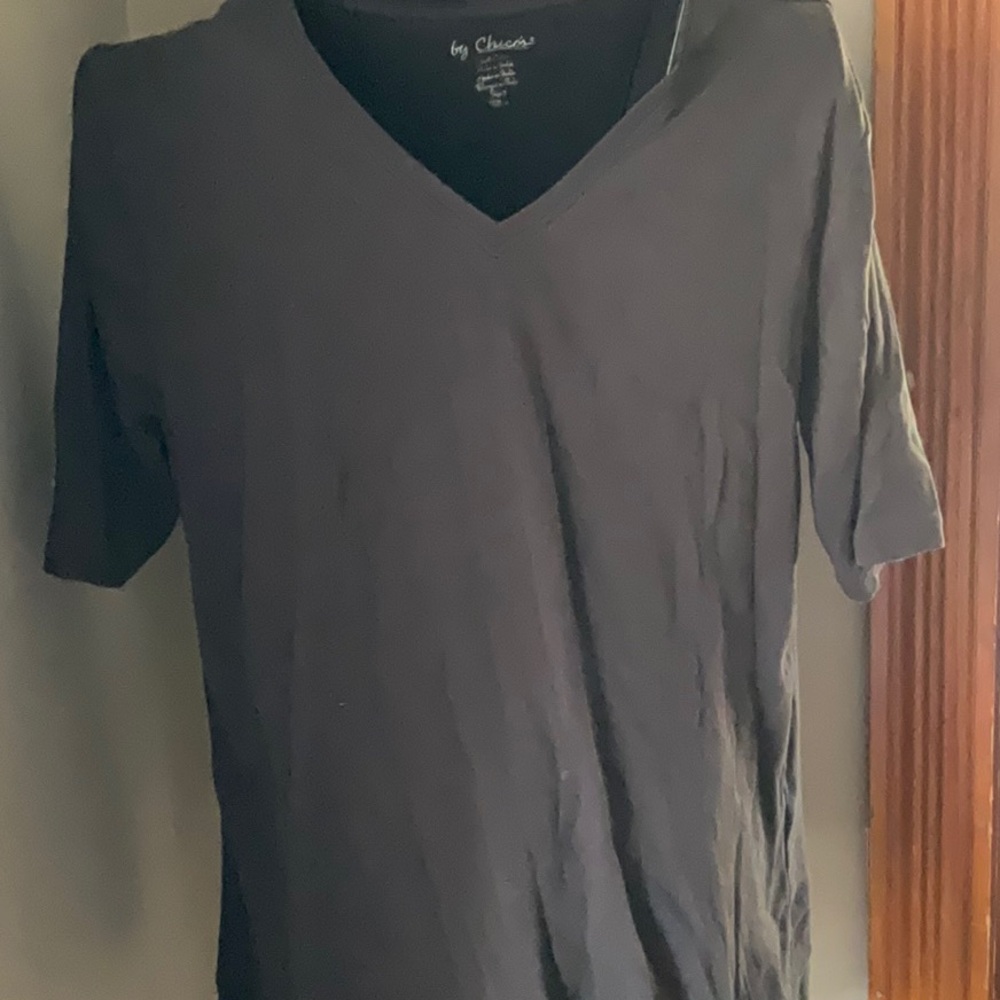 Chico’s Chocolate Brown Short Sleeve V Neck Tee Brand Sz. 3 (Women’s 16, 18, XL)